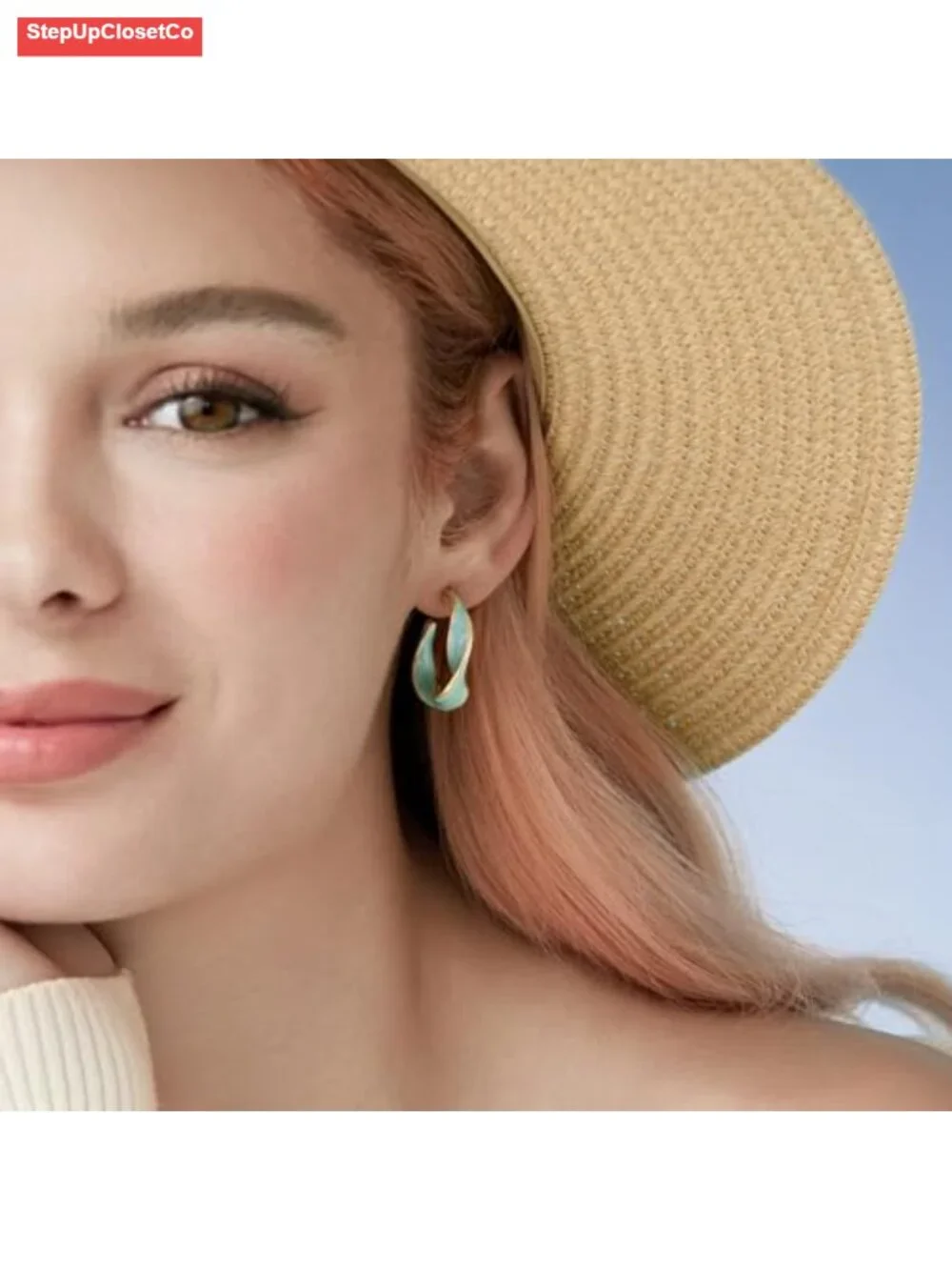 Twisted Hoop Earrings for Women, Alloy and 925 Sterling Silver Needle,